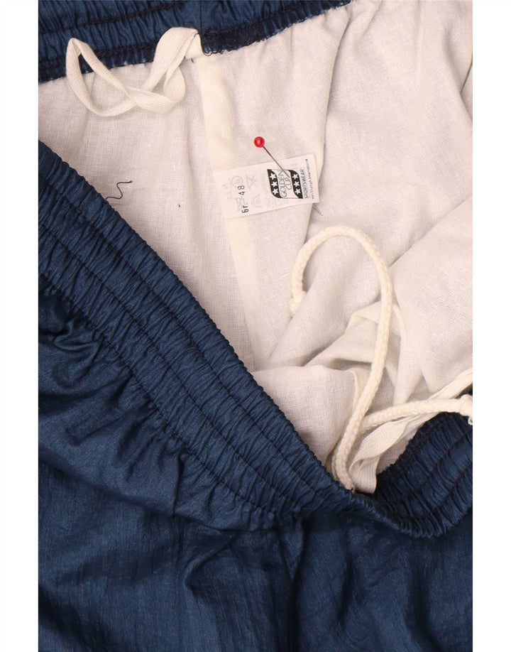 Vintage Mens Tracksuit Trousers Joggers IT 48 Medium  Navy Blue Polyamide