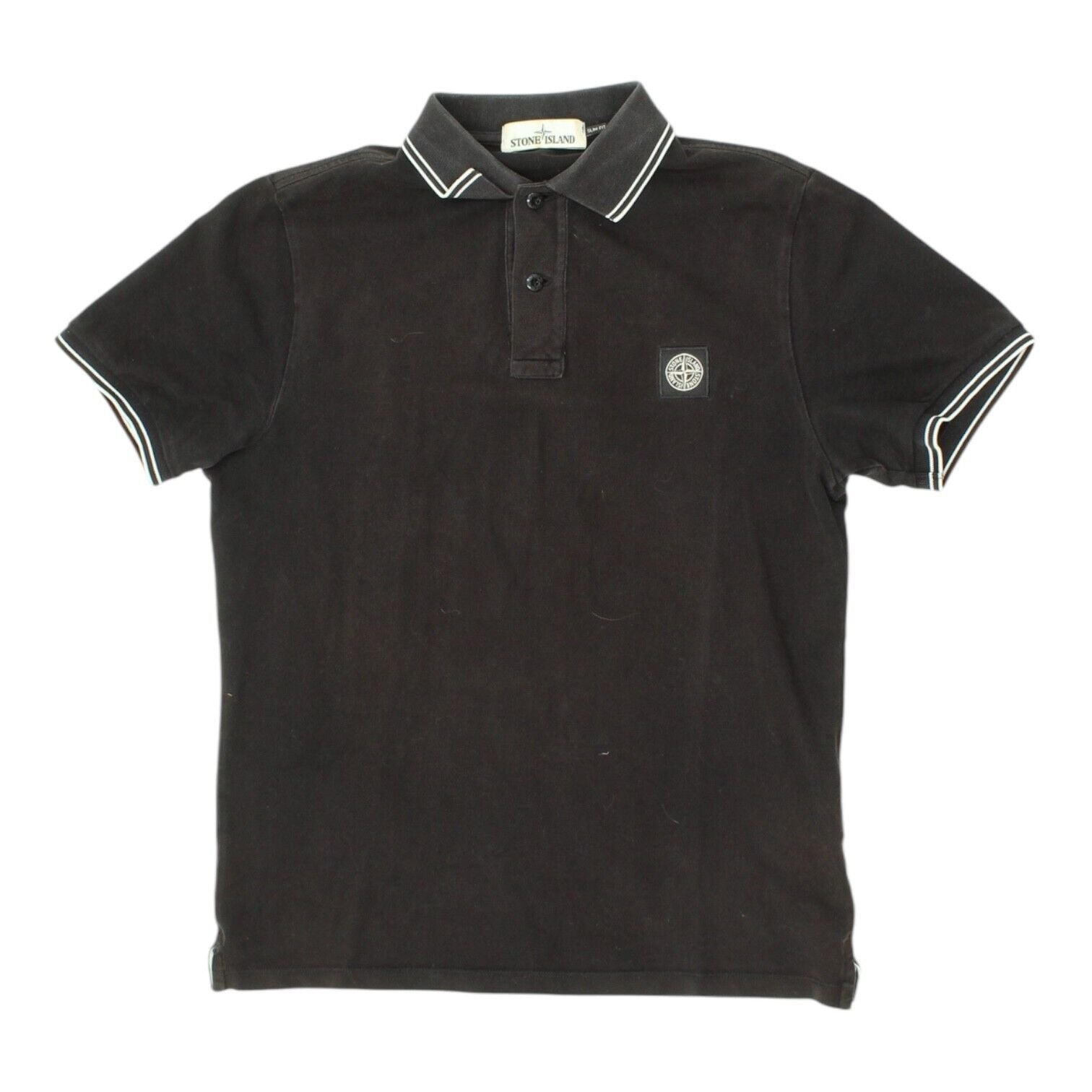 Stone Island Mens Black Polo Shirt High End Designer Casual Wear VTG Vintage Second Hand Clothing Online Messina Hembry