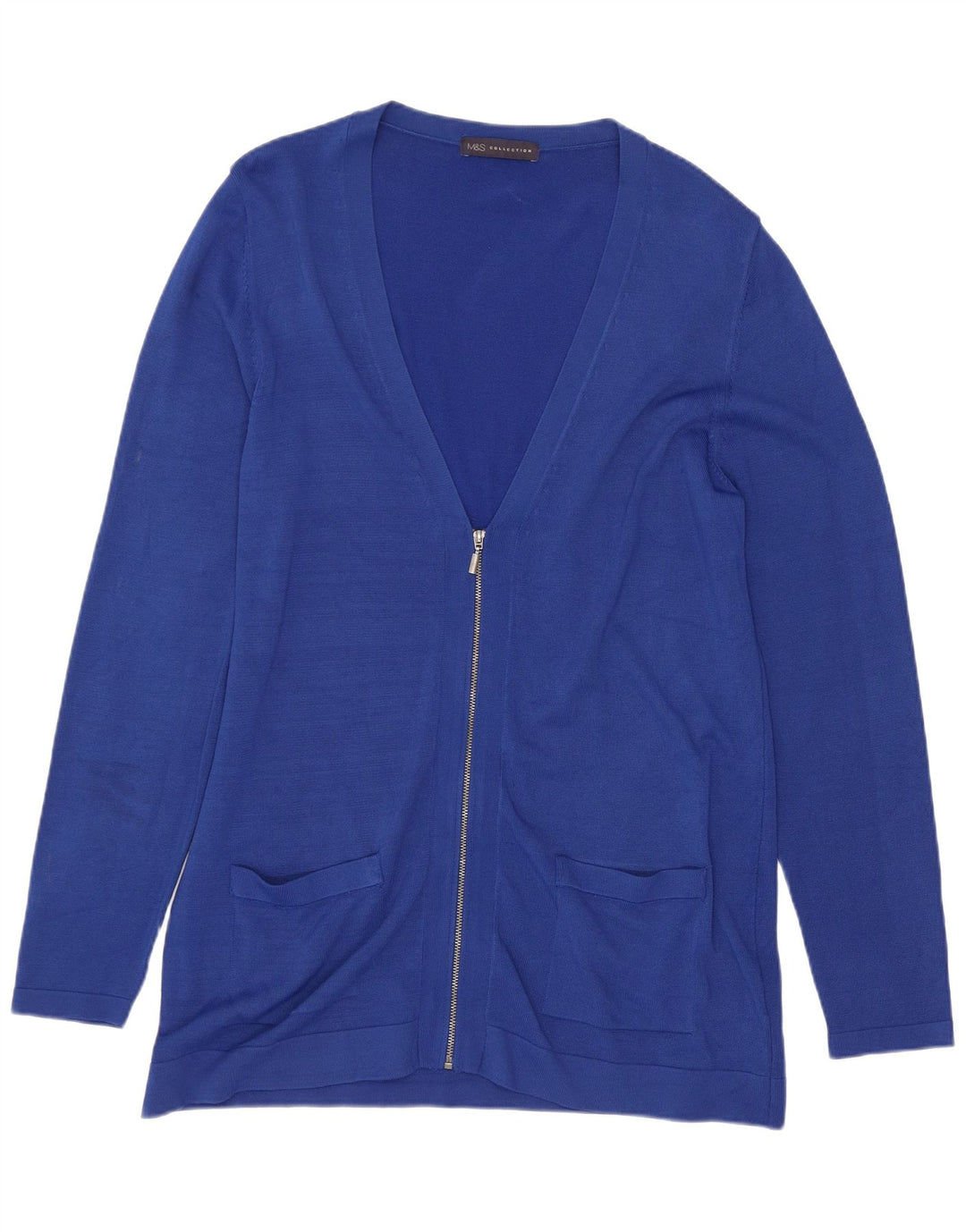 Marks & Spencer Womens Regular Fit Cardigan Sweater UK 14 Medium Blue