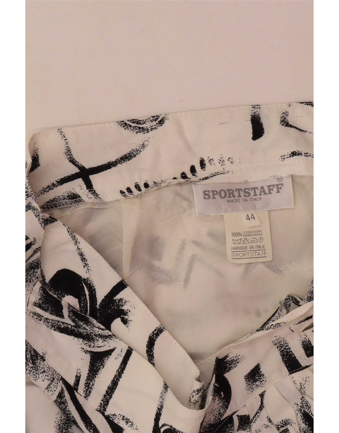 Vintage Womens Wrap Skirt IT 44 Medium W26 White Geometric Viscose