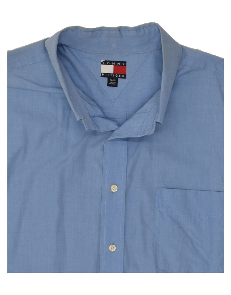 TOMMY HILFIGER Mens Shirt XL Blue Cotton | Vintage Tommy Hilfiger | Thrift | Second-Hand Tommy Hilfiger | Used Clothing | Messina Hembry 