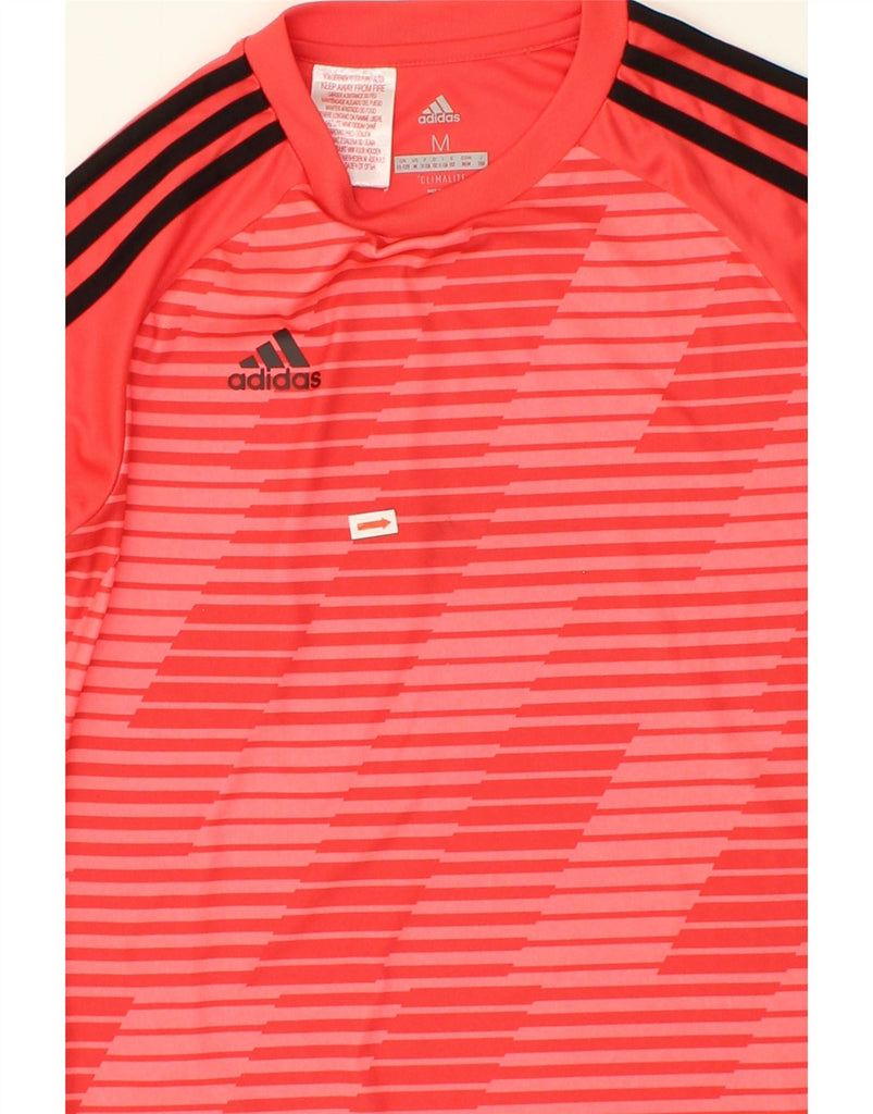 ADIDAS Girls Climalite T-Shirt Top 11-12 Years Red Striped Polyester | Vintage Adidas | Thrift | Second-Hand Adidas | Used Clothing | Messina Hembry 