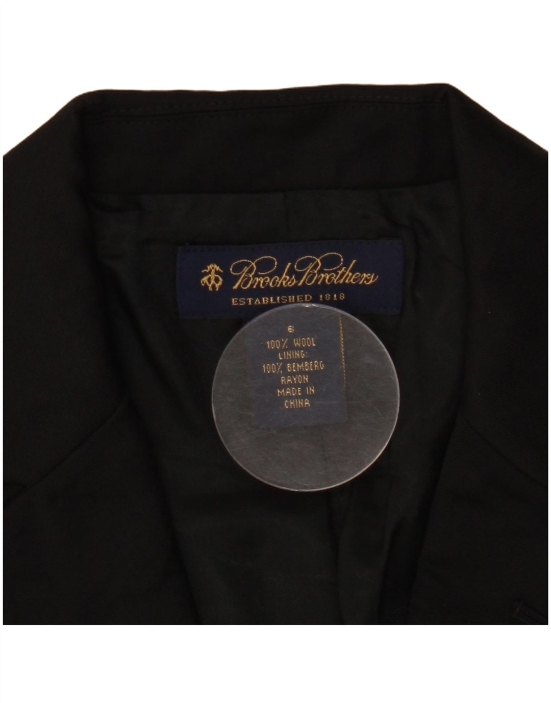 BROOKS BROTHERS Womens 2 Button Blazer Jacket US 6 Medium Black Wool