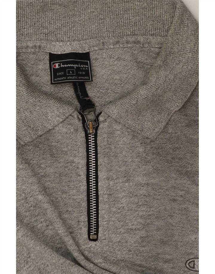 Champion Mens Polo Shirt Large Grey Flecked