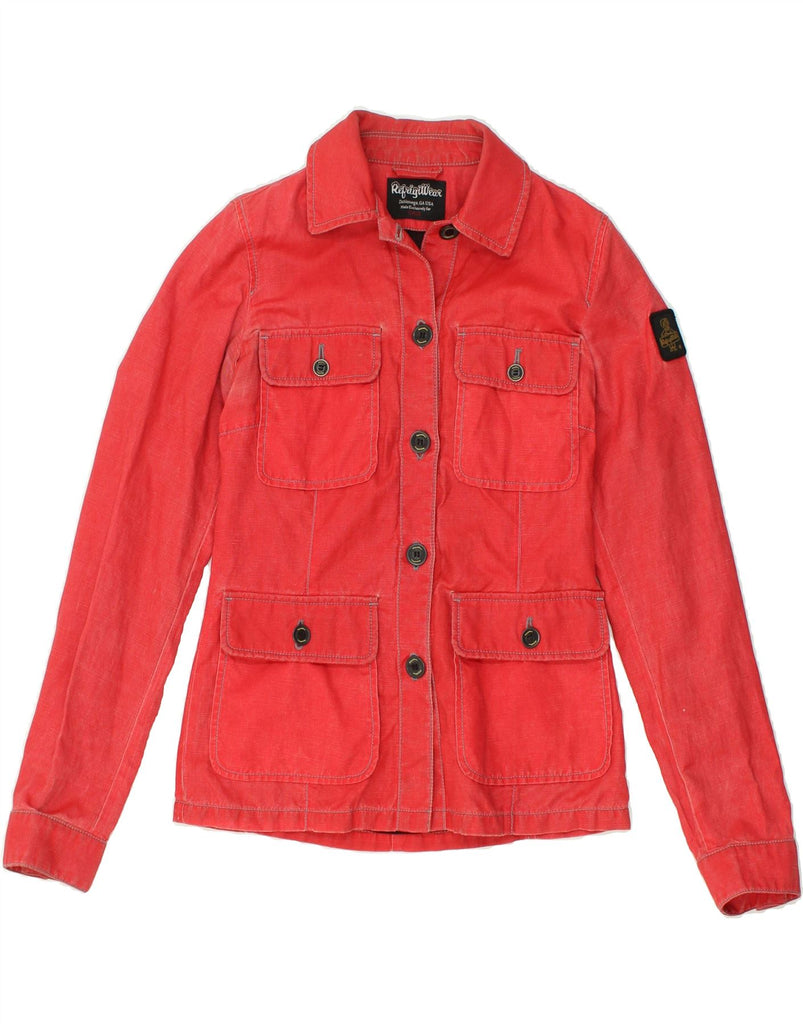 REFRIGIWEAR Womens Utility Jacket UK 12 Medium Red Nylon | Vintage Refrigiwear | Thrift | Second-Hand Refrigiwear | Used Clothing | Messina Hembry 