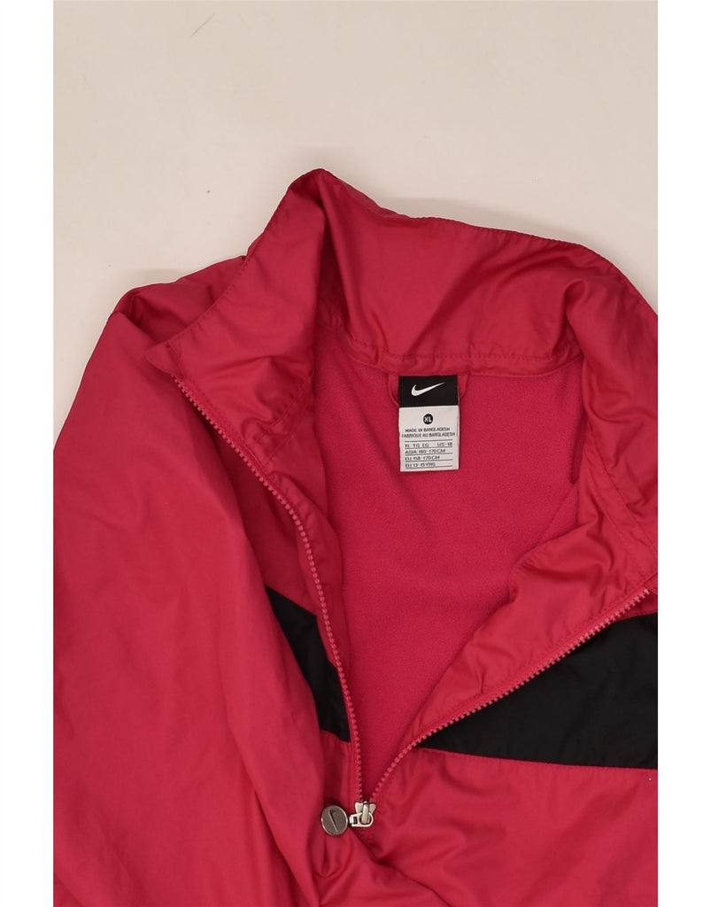 NIKE Girls Rain Jacket 13-14 Years XL Red Polyester | Vintage Nike | Thrift | Second-Hand Nike | Used Clothing | Messina Hembry 