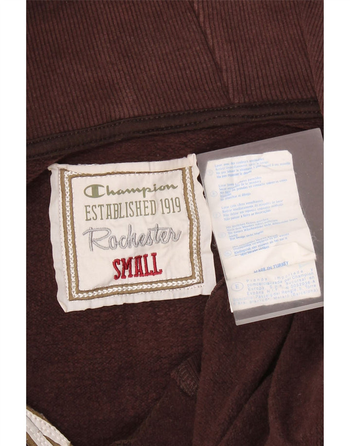 CHAMPION Womens Rochester Oversized Zip Hoodie Sweater UK 10 Small Brown