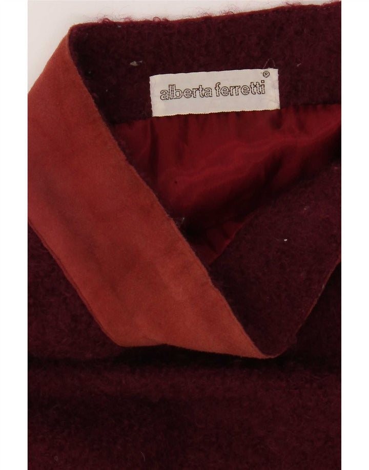 Alberta Ferretti Womens Straight Skirt W30 Medium Burgundy