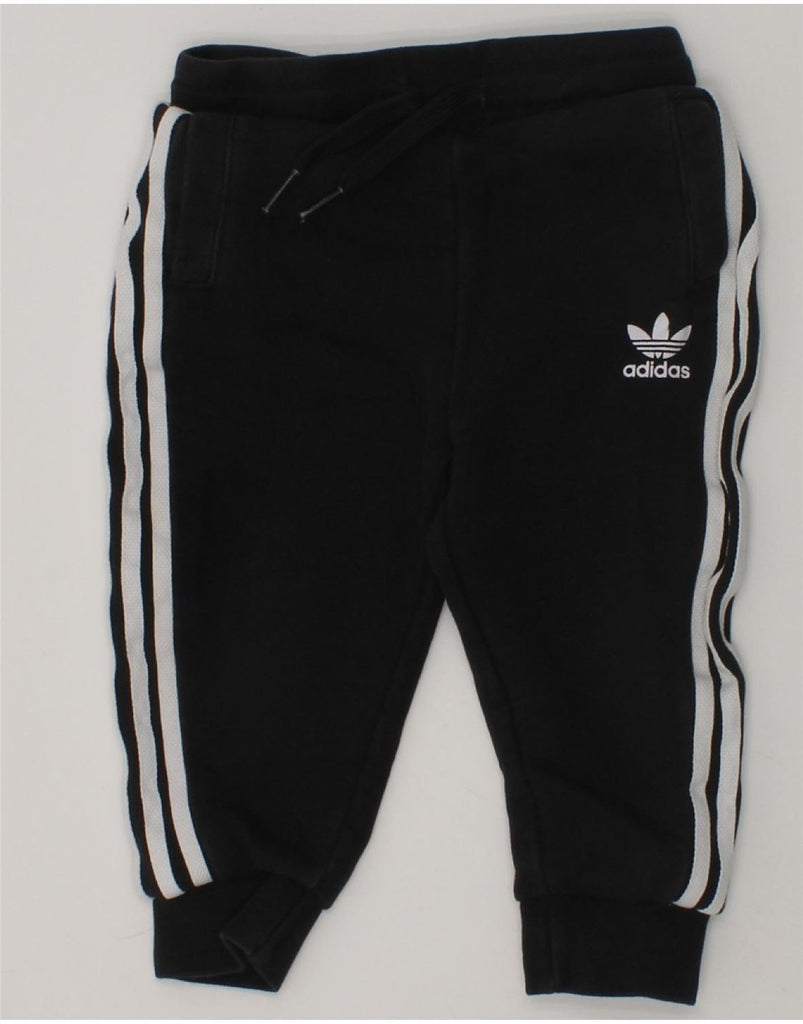 ADIDAS Baby Boys Joggers Tracksuit Trousers 12-18 Months Black Cotton | Vintage Adidas | Thrift | Second-Hand Adidas | Used Clothing | Messina Hembry 