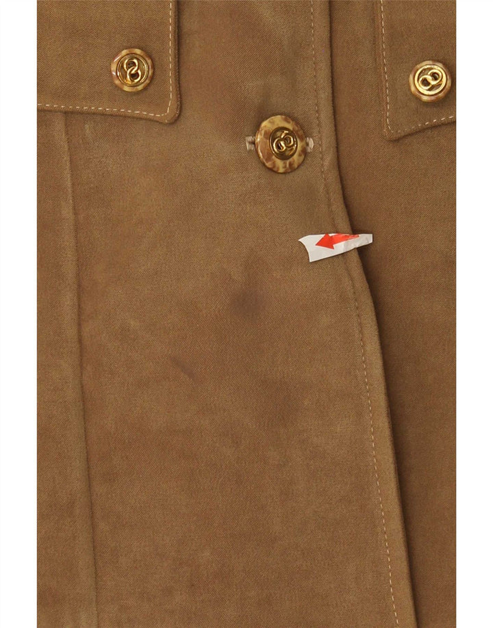 Vintage Womens 4 Button Blazer Jacket UK 10 Small Khaki