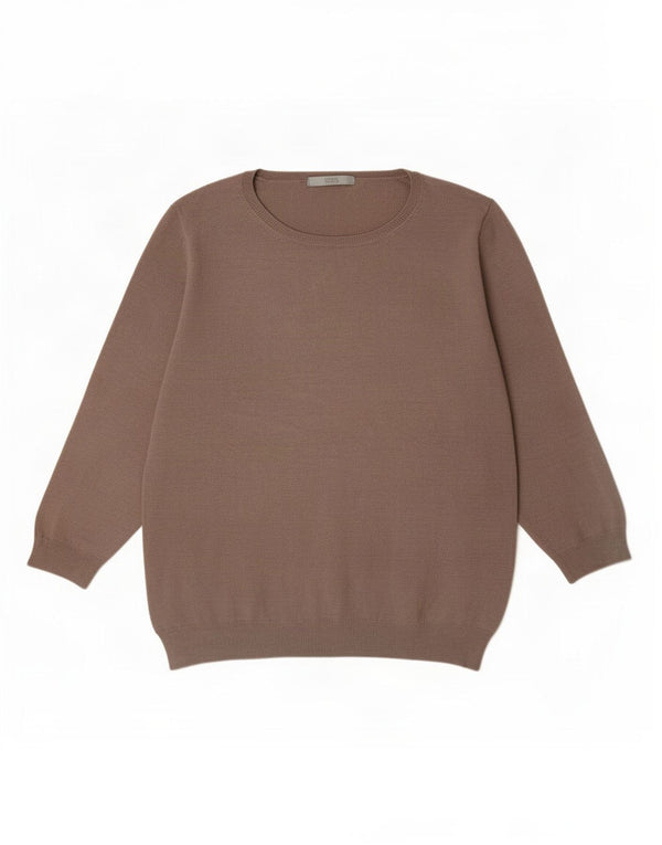 Marks & Spencer Womens Boat Neck Jumper Sweater UK 16 Large Brown