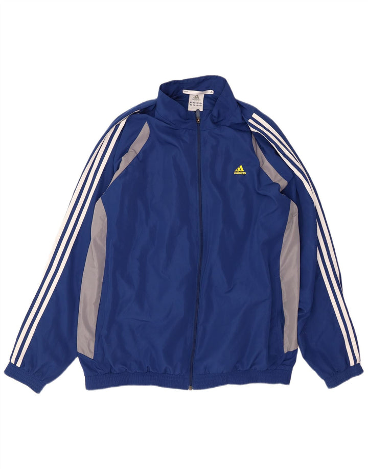 ADIDAS Mens Climalite Tracksuit Top Jacket UK 48/50 XL Blue Colourblock