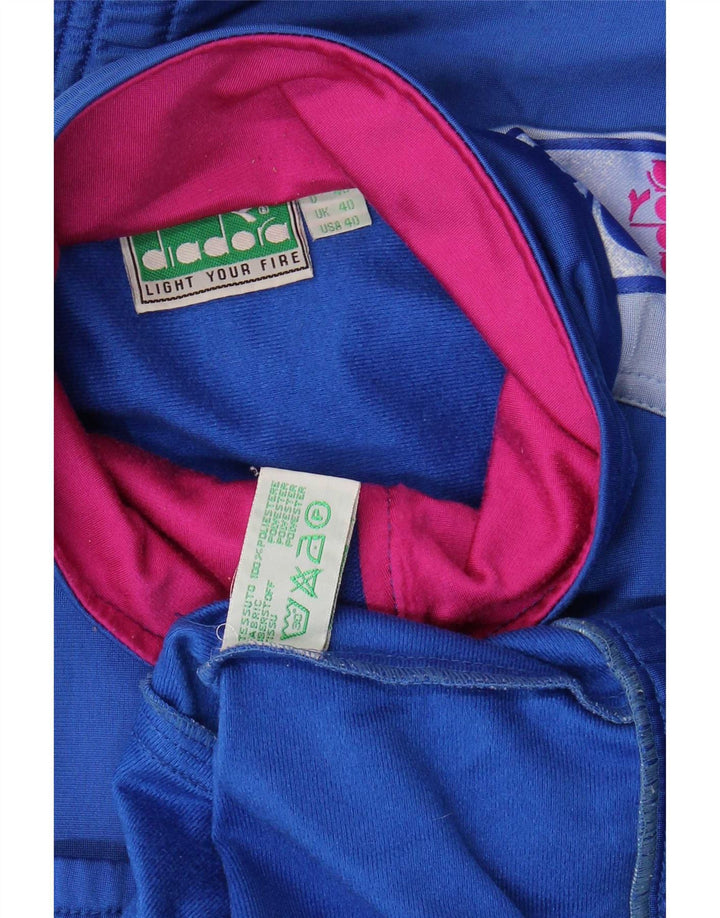 Diadora Mens Graphic Tracksuit Top Jacket UK 40 Medium Blue Colourblock