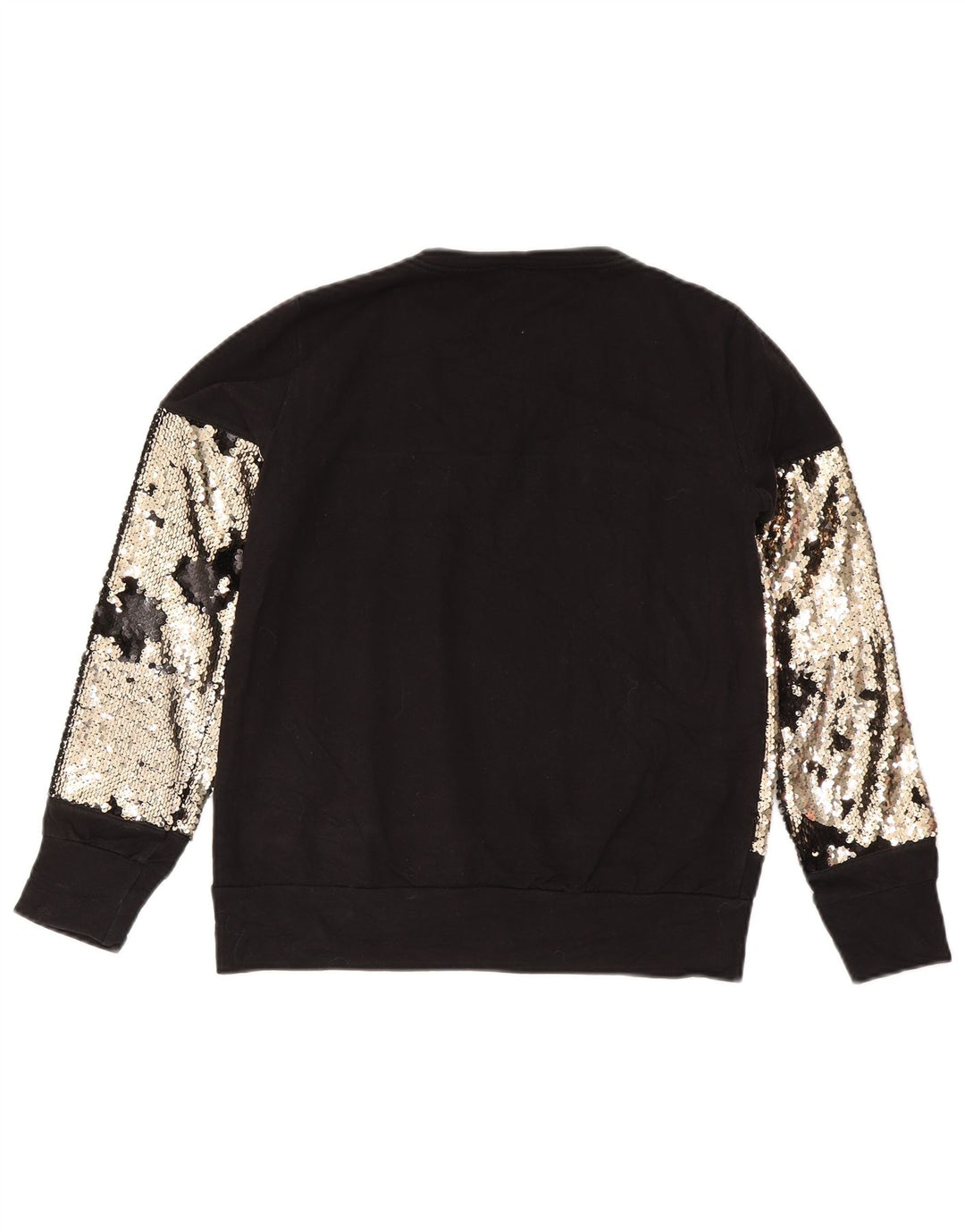 Guess Womens Sweatshirt Jumper UK 14 Medium Black Colourblock Cotton