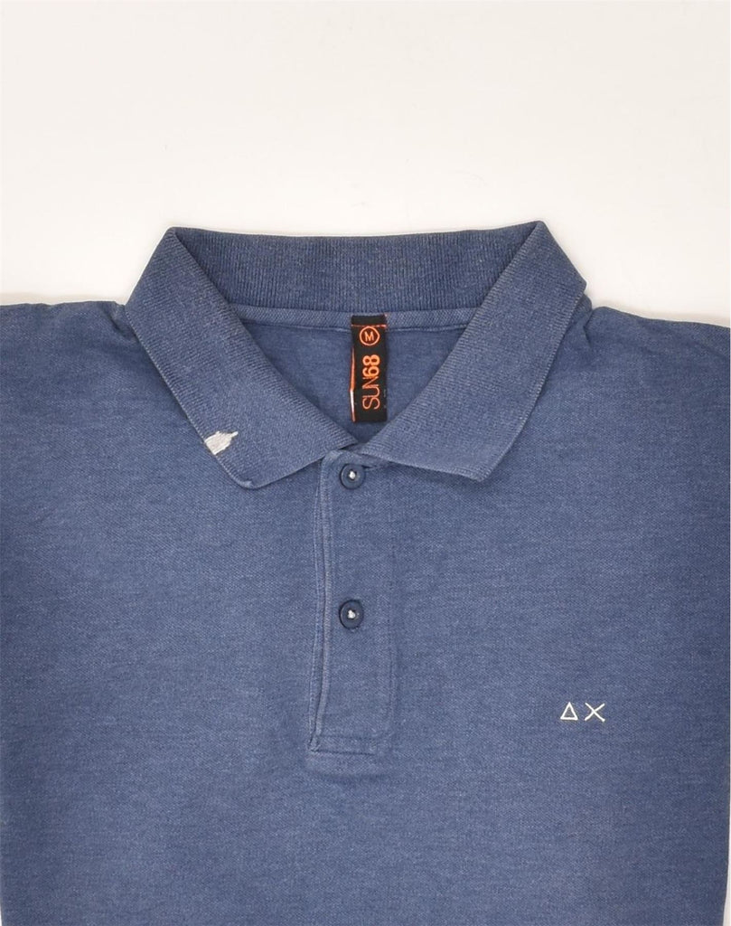 SUN68 Mens Polo Shirt Medium Navy Blue Cotton | Vintage Sun68 | Thrift | Second-Hand Sun68 | Used Clothing | Messina Hembry 