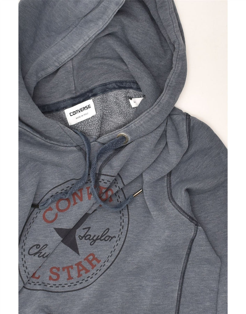 CONVERSE Mens All Star Graphic Hoodie Jumper Small Grey Cotton | Vintage Converse | Thrift | Second-Hand Converse | Used Clothing | Messina Hembry 