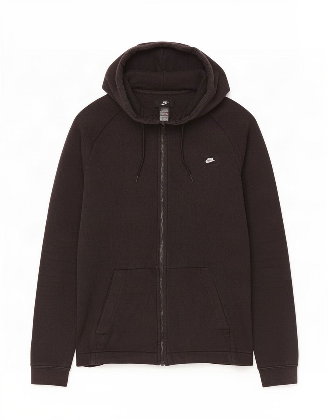 Nike Mens Zip Hoodie Sweater Medium Black Cotton