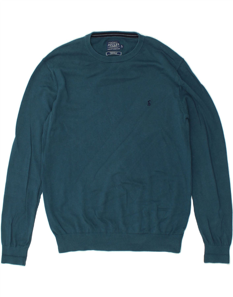 JOULES Mens Crew Neck Jumper Sweater Medium Turquoise Cotton | Vintage Joules | Thrift | Second-Hand Joules | Used Clothing | Messina Hembry 