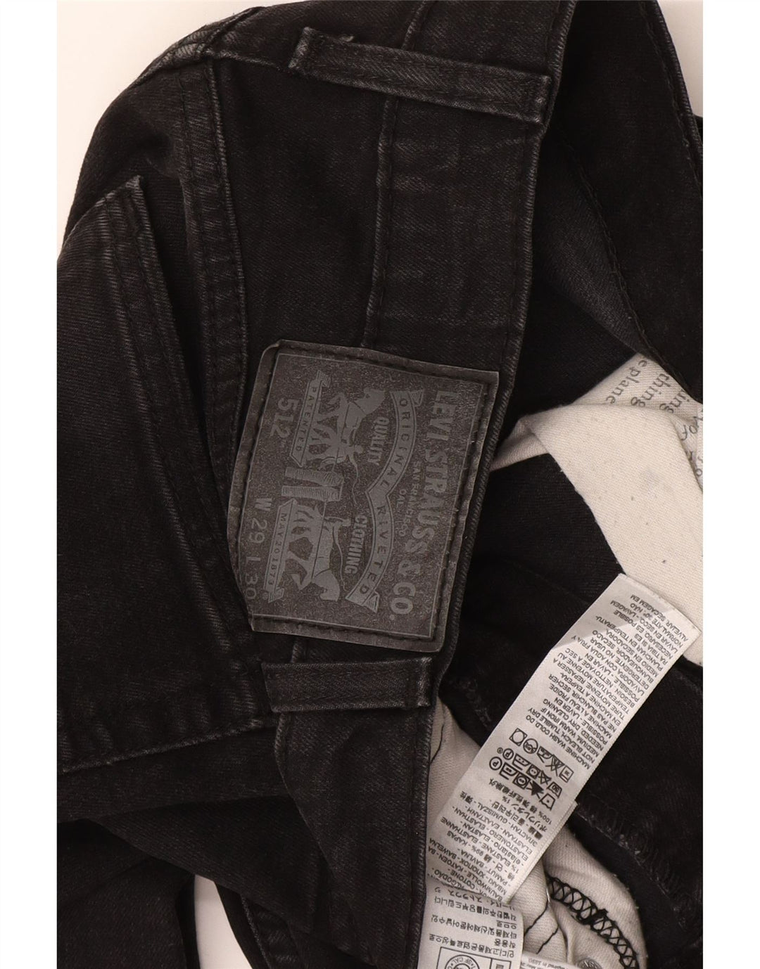 Levi's Mens 512 Slim Tapered Jeans W29 L30 Black Cotton