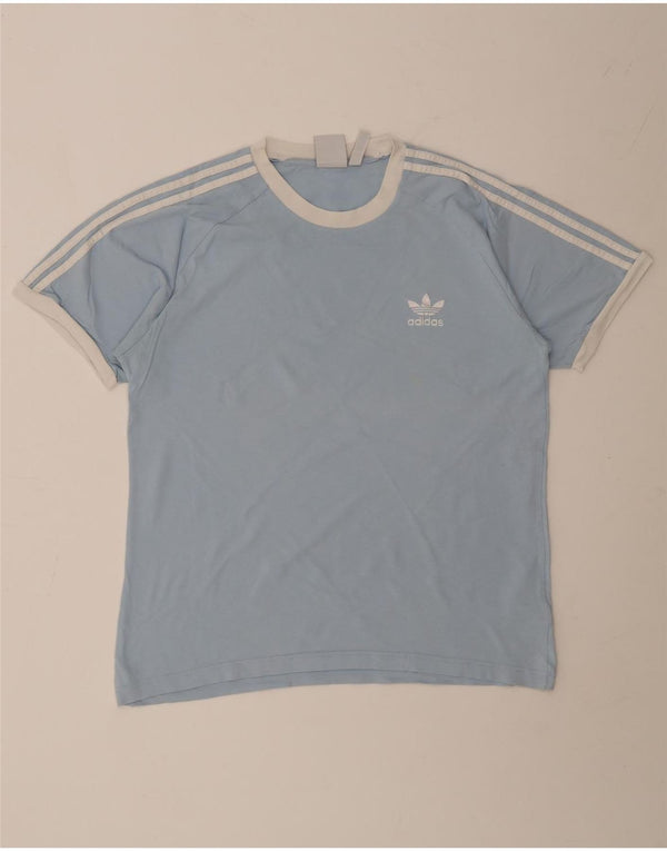 Adidas Mens T-Shirt Top Large Blue Cotton