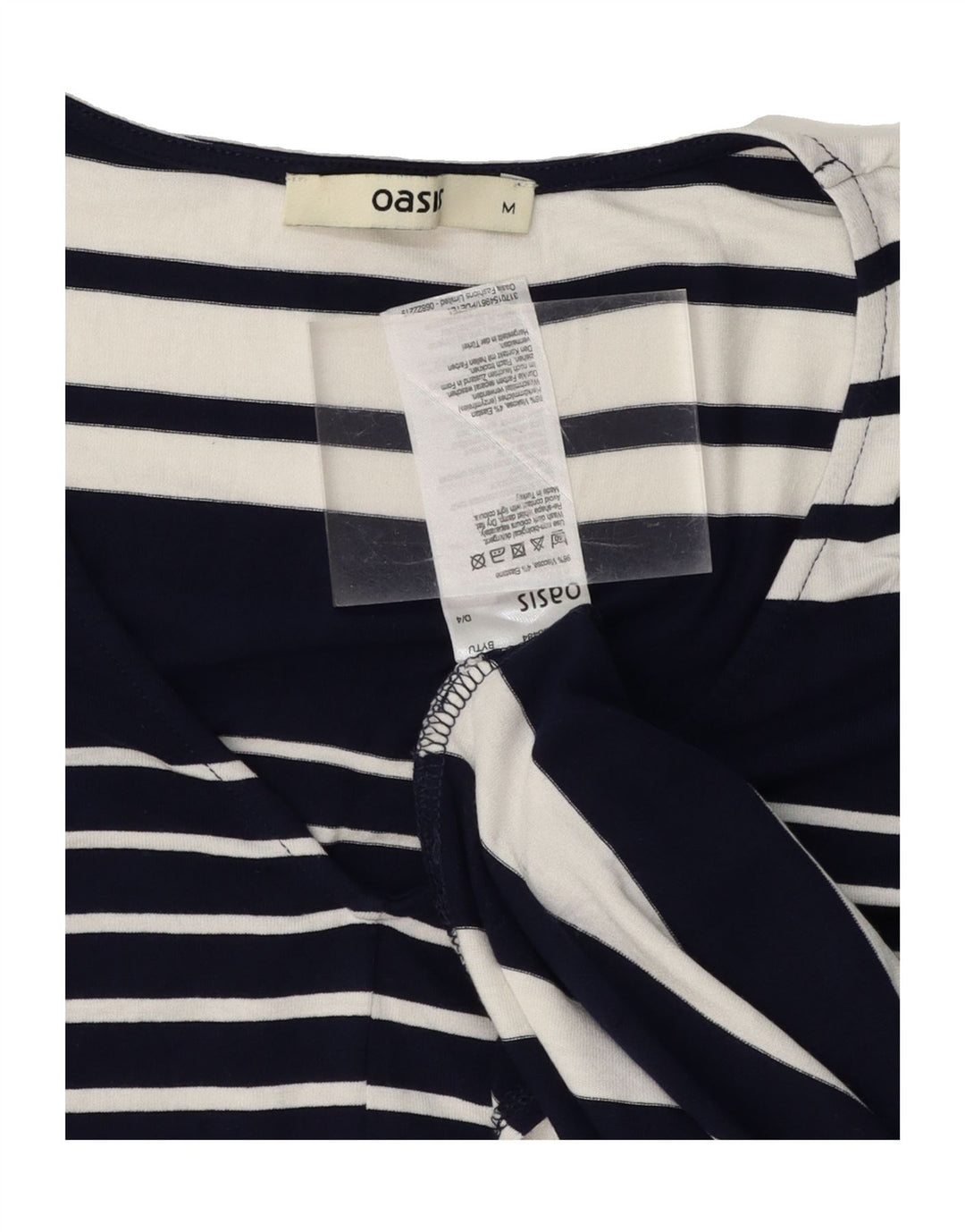 OASIS Womens Maxi Dress UK 14 Medium Navy Blue Striped Viscose Vintage Oasis and Second-Hand Oasis from Messina Hembry 