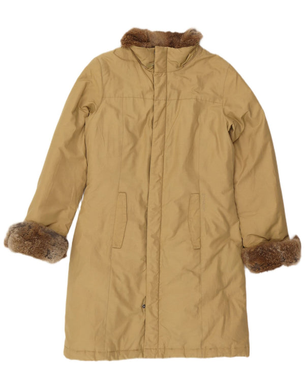 Woolrich Womens Padded Coat UK 14 Medium Beige Cotton