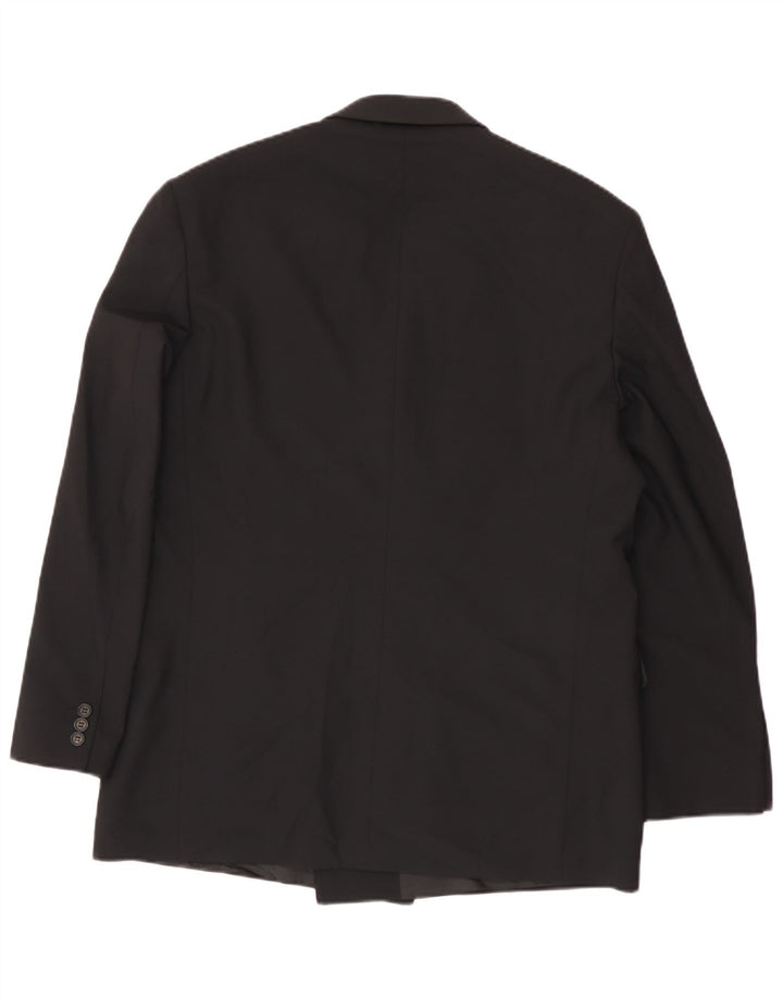 Marks & Spencer Mens Double Breasted Blazer Jacket UK 42 Large Black