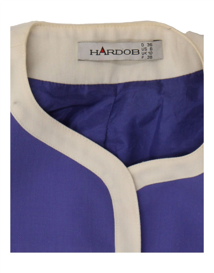 HARDOB Womens Short Sleeve 3 Button Blazer Jacket UK 10 Small Purple Vintage Hardob and Second-Hand Hardob from Messina Hembry 