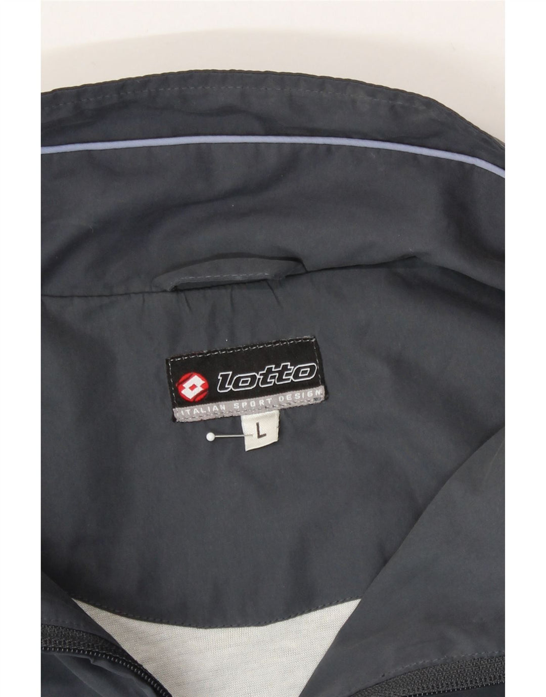 LOTTO Mens Tracksuit Top Jacket Large Grey Colourblock Polyester Vintage Lotto and Second-Hand Lotto from Messina Hembry 