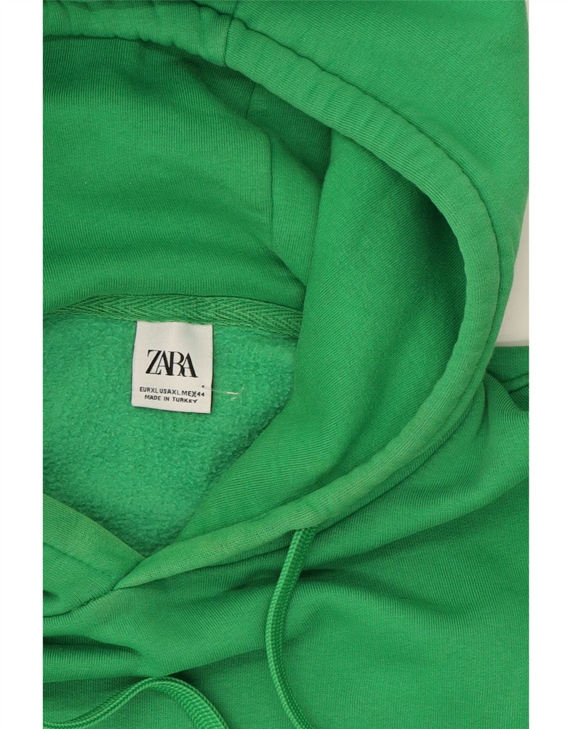 ZARA Mens Hoodie Jumper XL Green Cotton Vintage Zara and Second-Hand Zara from Messina Hembry 