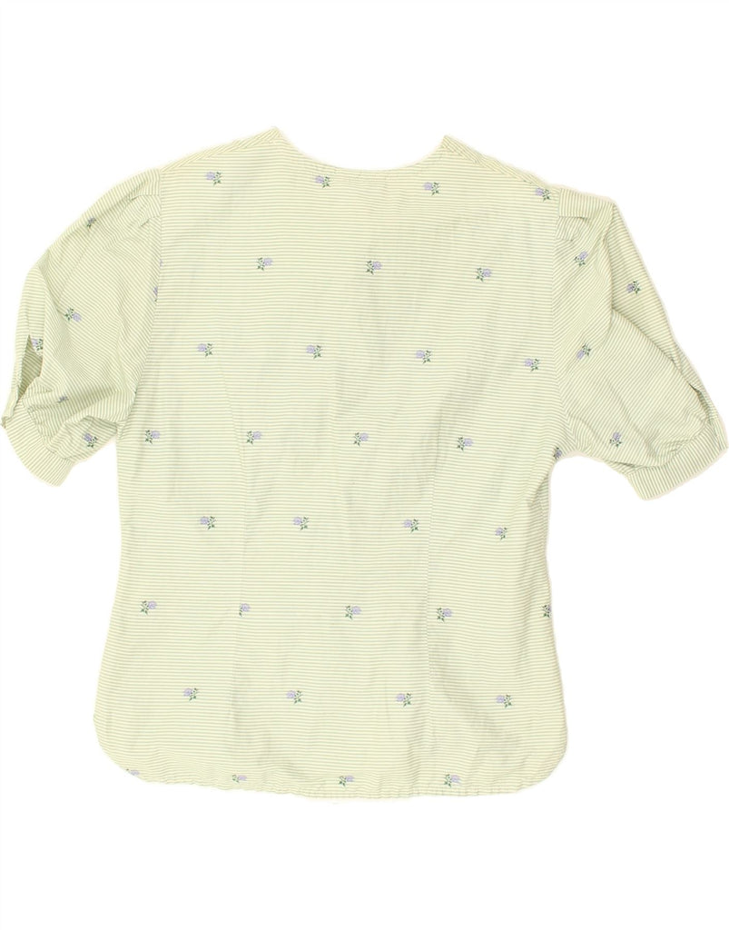 DIANA BENTALLS Womens Short Sleeve Shirt Blouse UK 14 Medium Green Floral | Vintage Diana Bentalls | Thrift | Second-Hand Diana Bentalls | Used Clothing | Messina Hembry 