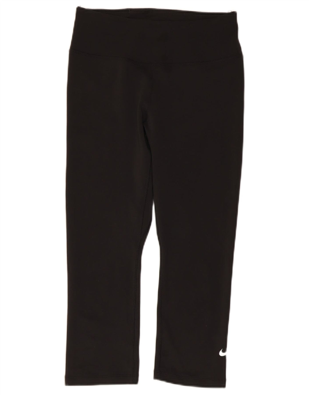 Nike Womens Dri Fit Capri Leggings UK 10 Small Black Polyester