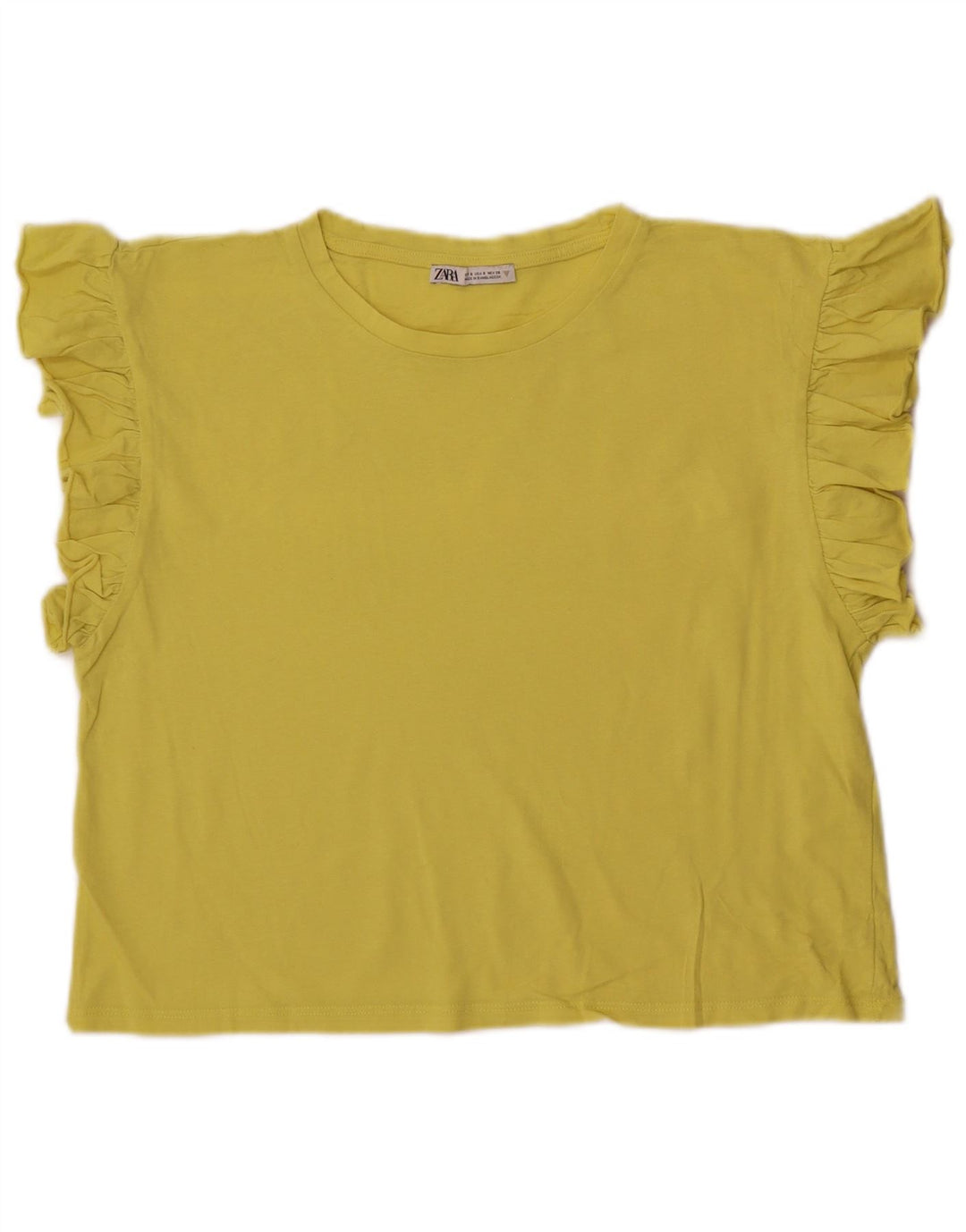 Zara Womens Crop Blouse Top UK 10 Small Yellow