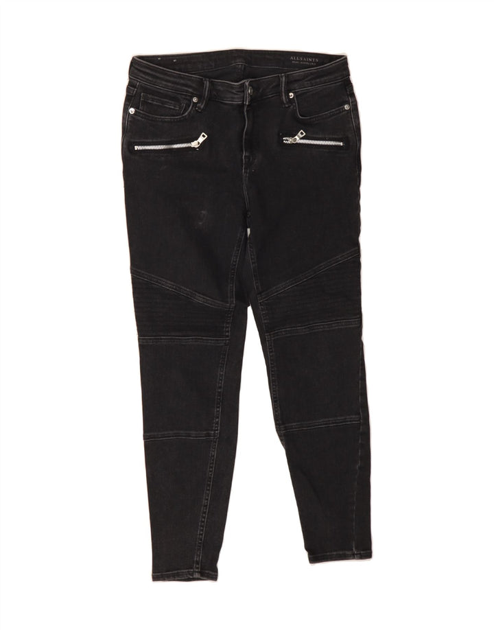 ALL SAINTS Womens Cropped Jeans W31 L25  Black Cotton Biker Vintage All Saints and Second-Hand All Saints from Messina Hembry 
