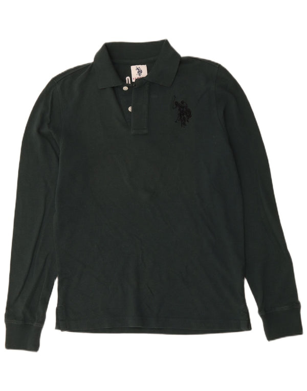 U.S. Polo Assn. Mens Graphic Long Sleeve Shirt Small Green Cotton