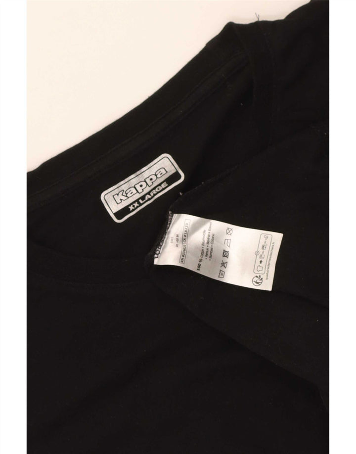 Kappa Mens T-Shirt Top 2XL Black Cotton
