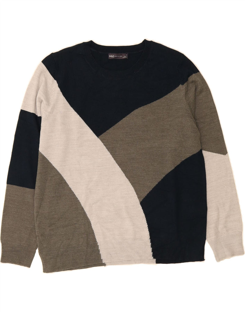 MARKS & SPENCER Womens Crew Neck Jumper Sweater UK 16 Large  Multicoloured Vintage Marks & Spencer and Second-Hand Marks & Spencer from Messina Hembry 