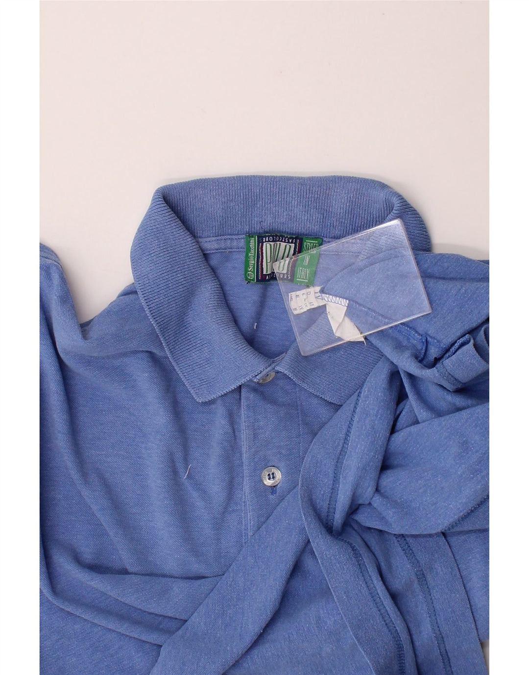 SERGIO TACCHINI Mens Polo Shirt Medium Blue Vintage Sergio Tacchini and Second-Hand Sergio Tacchini from Messina Hembry 