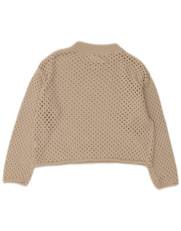 Zara Girls Crop Oversized Turtle Neck Jumper Sweater 11-12 Years Off White
