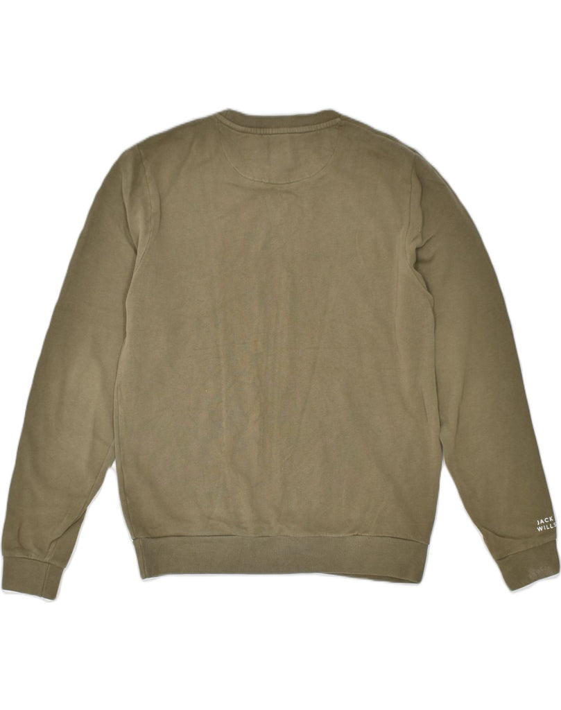 JACK WILLS Mens Sweatshirt Jumper Small Khaki Cotton | Vintage | Thrift | Second-Hand | Used Clothing | Messina Hembry 