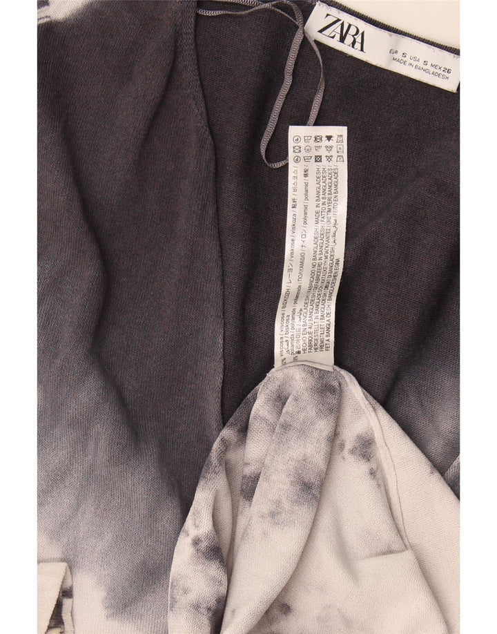 Zara Womens Oversized Maxi Dress UK 10 Small Grey Tie Dye Viscose