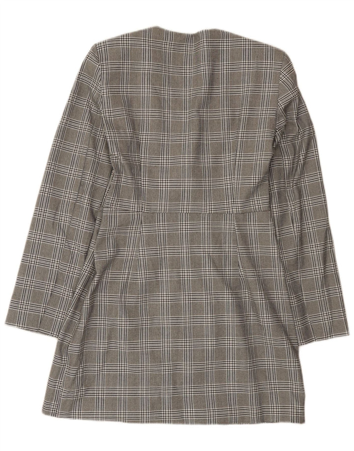 Zara Womens Sheath Dress UK 14 Large Grey Houndstooth Polyester