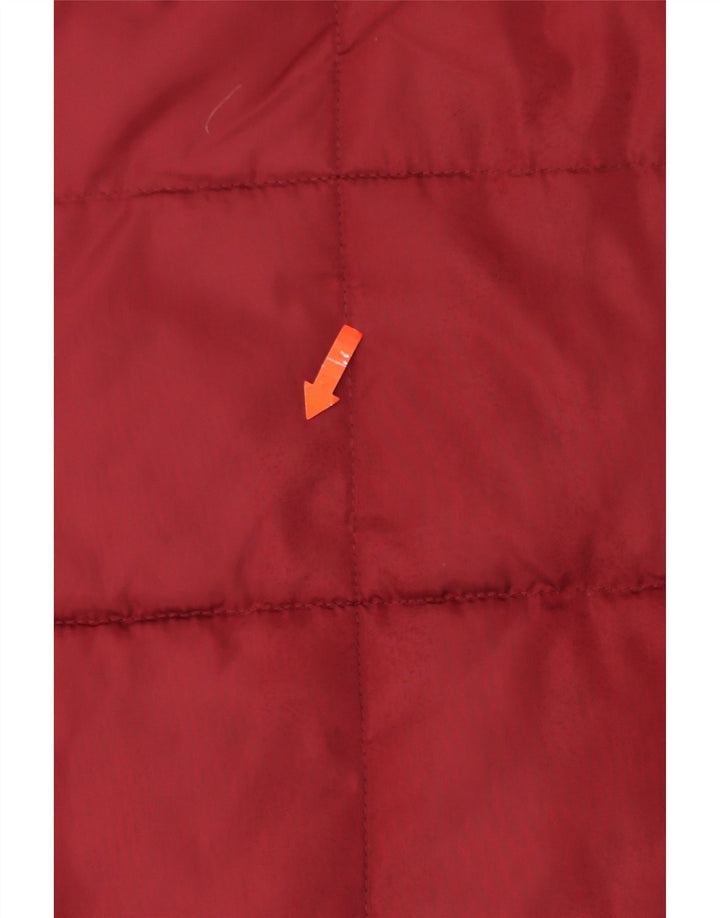 ELLE Womens Hooded Padded Coat UK 12 Medium Red Polyester Vintage Elle and Second-Hand Elle from Messina Hembry 
