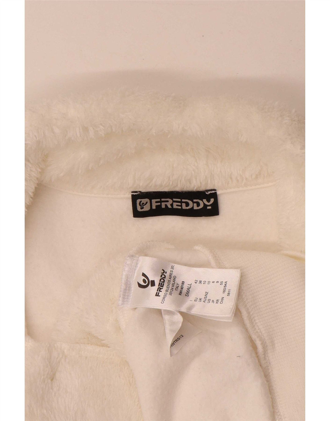 Freddy Womens Graphic Oversized Tracksuit Top Jacket UK 10 Small White