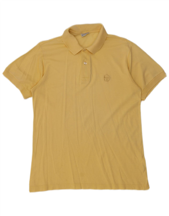 Sergio Tacchini Mens Polo Shirt Medium Yellow Cotton