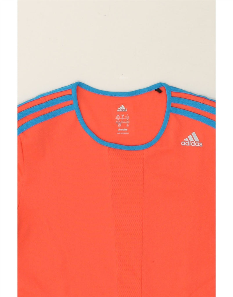 ADIDAS Womens Climalite T-Shirt Top UK 8/10 Small Orange Polyester | Vintage Adidas | Thrift | Second-Hand Adidas | Used Clothing | Messina Hembry 