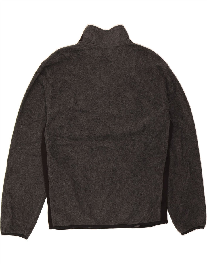 IZOD Mens Zip Neck Fleece Jumper Medium Grey Polyester Vintage Izod and Second-Hand Izod from Messina Hembry 