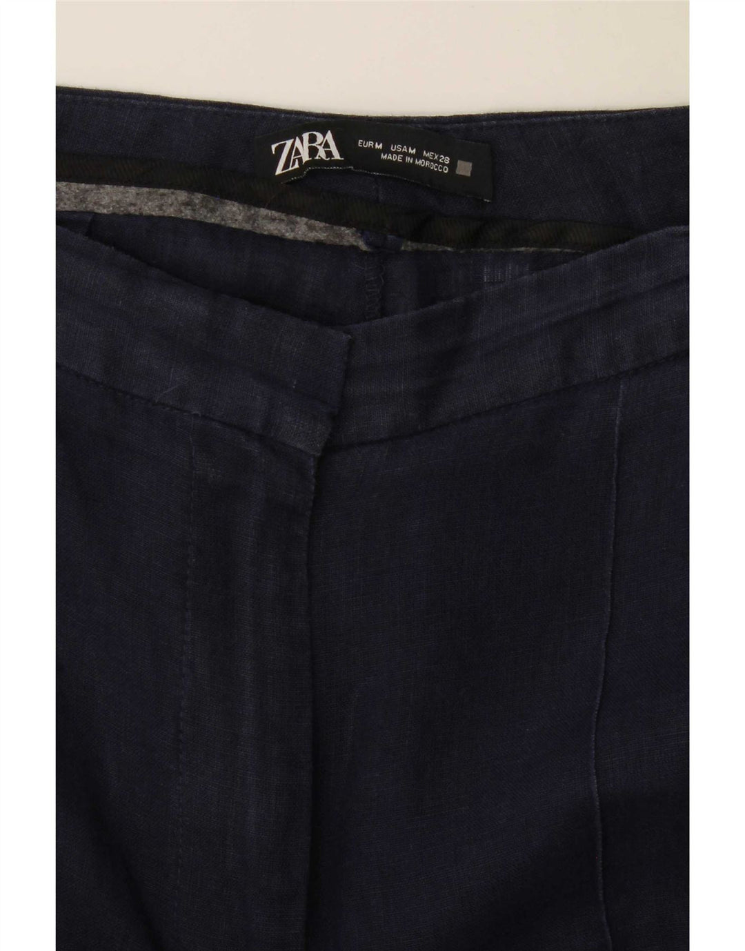 Zara Womens Straight Chino Trousers Medium W30 L31 Navy Blue