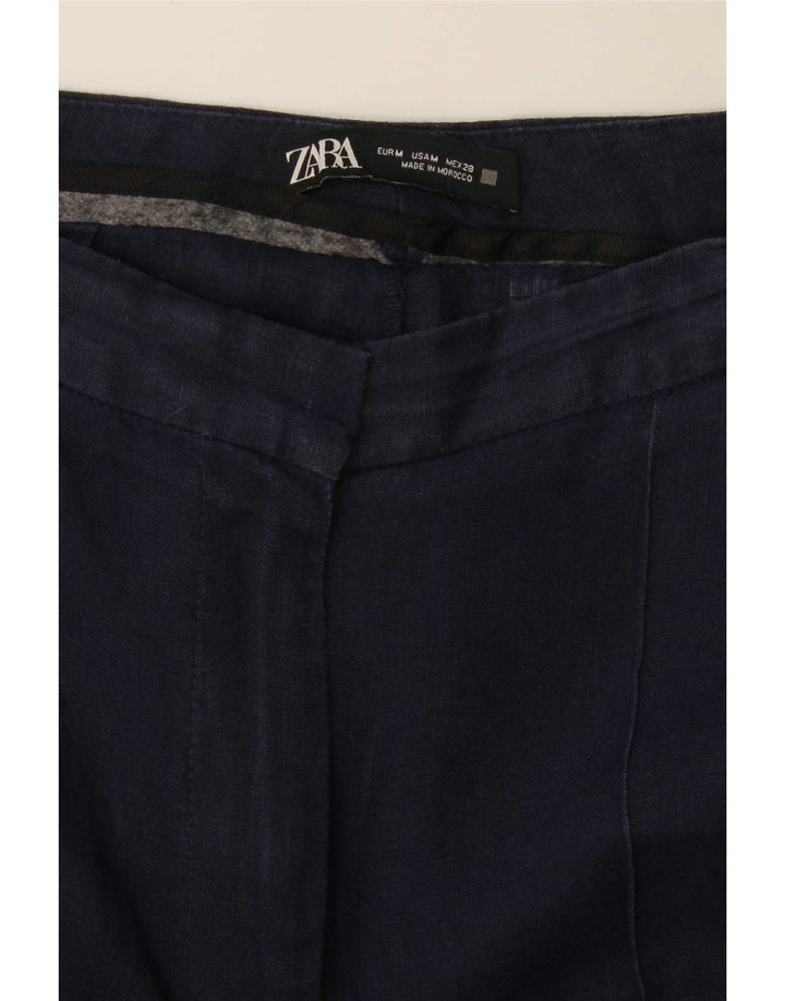 Zara Womens Straight Chino Trousers Medium W30 L31 Navy Blue