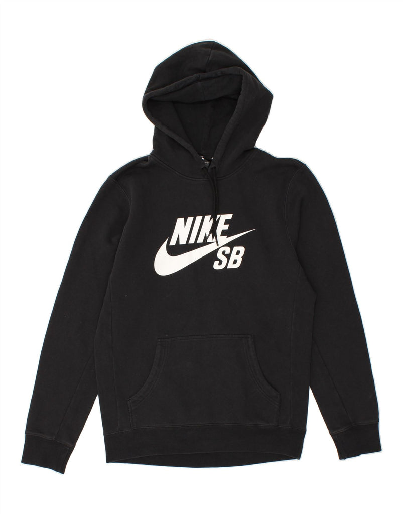 NIKE Mens Graphic Hoodie Jumper Small Black Cotton | Vintage Nike | Thrift | Second-Hand Nike | Used Clothing | Messina Hembry 